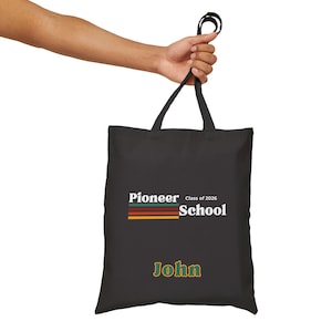 fourre-tout d'école Pioneer personnalisé | Sac messager en toile de coton pour la promotion 2026