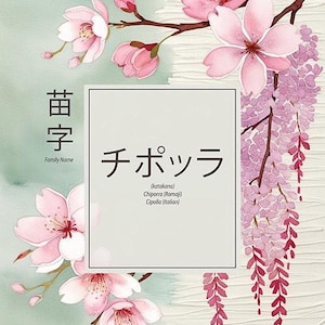 Your name in Japanese in a Watercolor Japanese Art - Personalized Name in Katakana Style