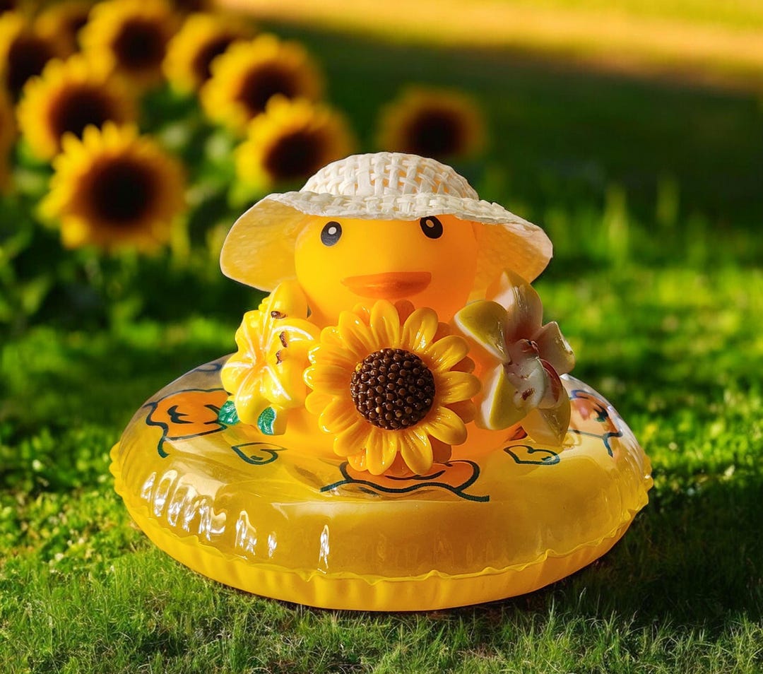 Flower Floaty Rubber Duck, Summer Pool Duck for Jeep Ducking and Cruise ...