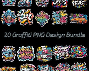 Graffiti PNG Design Bundle: Urban Street Art Graphics