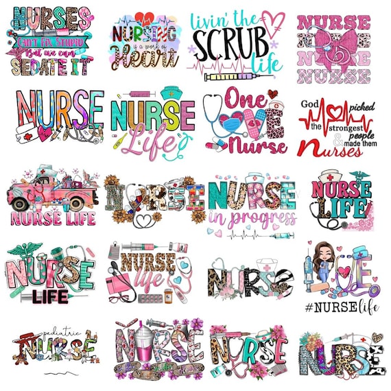 Coquette Nurse PNG Bundle, Nurse Clipart, Shirt Designs (Digital File)