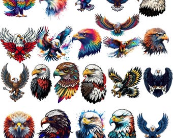 Eagle PNG-clipartbundel: patriottische en wilde dieren (digitale download)