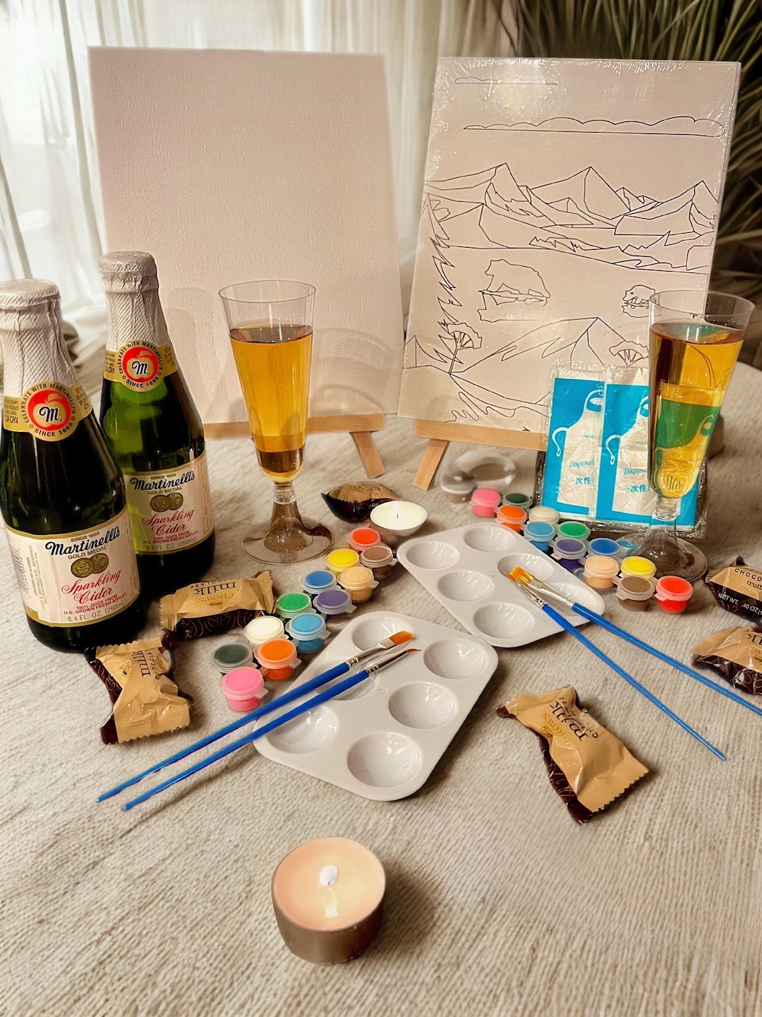 DIY Paint and Sip Kit for Two – Romantic Date Night Gift, Couples ...