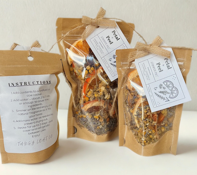 Petal & Peel Simmer Pot | Orange Lavender Chamomile Stove Top Potpourri | Natural Home Fragrance | Simmer Pot Kit | Spring Simmer Pot image 1