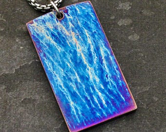 TITANIUM colorful Pendant Mens Pendant, Mens Jewelry, Birthday Gift for Him, Titanium Jewelry for Men, Rainbow colors Pendant