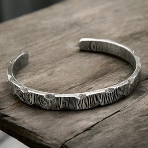 Damascus Bracelet Hand Forged Steel Cuff Bracelet Viking Modern Jewelry Anniversary gift Unique Bracelet for Him Twist Damascus Oath Ring