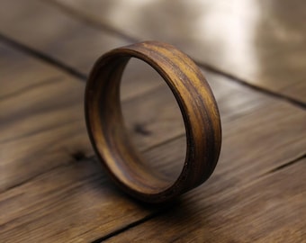 Rosewood Ring, Classic Natural Ring, Mens Wood Ring, Wooden Ring Mens Wedding Band 5th Anniversary Handmade Gift for Men Rustic Wedding Ring