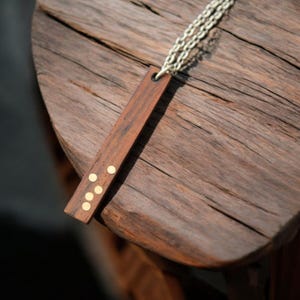 5th Anniversary Gift for Wife - Wood Anniversary Gift for Her - Wood bar Necklace, wood jewelry, 5 year anniversary gift for wife