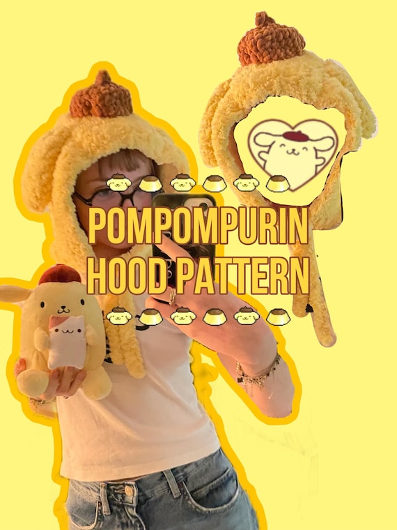 Pompompurin crochet hat pattern PDF ENG