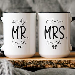Mr and Mrs Mugs, Personalized Gifts for Engagement, Future Mrs Mug, Newly Engaged Gift, Best Friend Engagement Gift, Engaged Couple Gifts