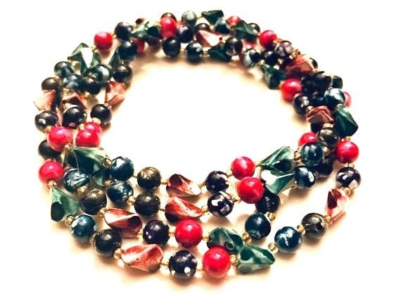 Vintage Multicolored, Unique Beaded Necklace