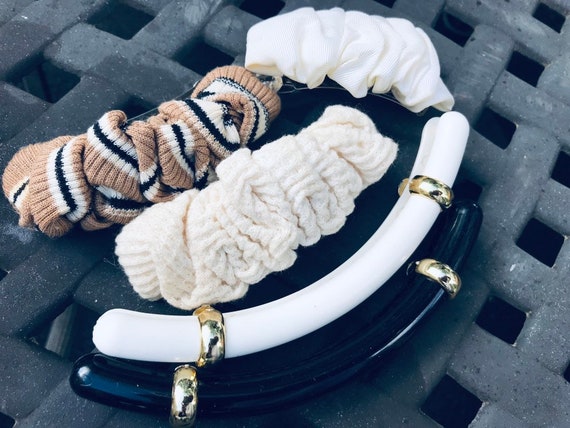Vintage - Lot of Scrunchie Style Hair Barrettes an