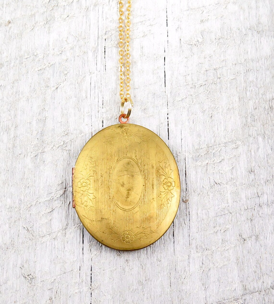 Vintage Locket Necklace With Photo Photo Locket Necklace Etsy
