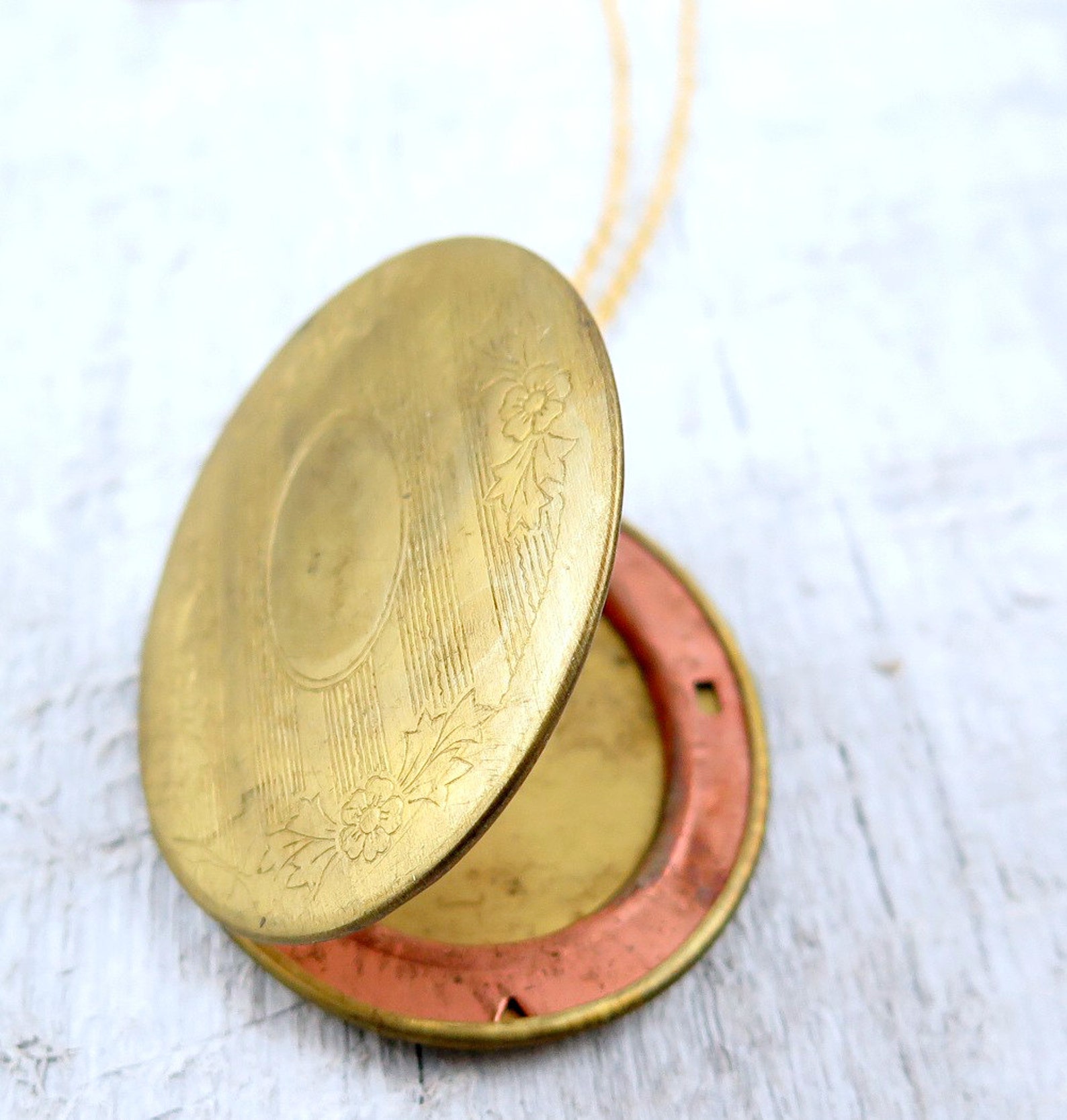 Vintage Locket Necklace With Photo Photo Locket Necklace Etsy