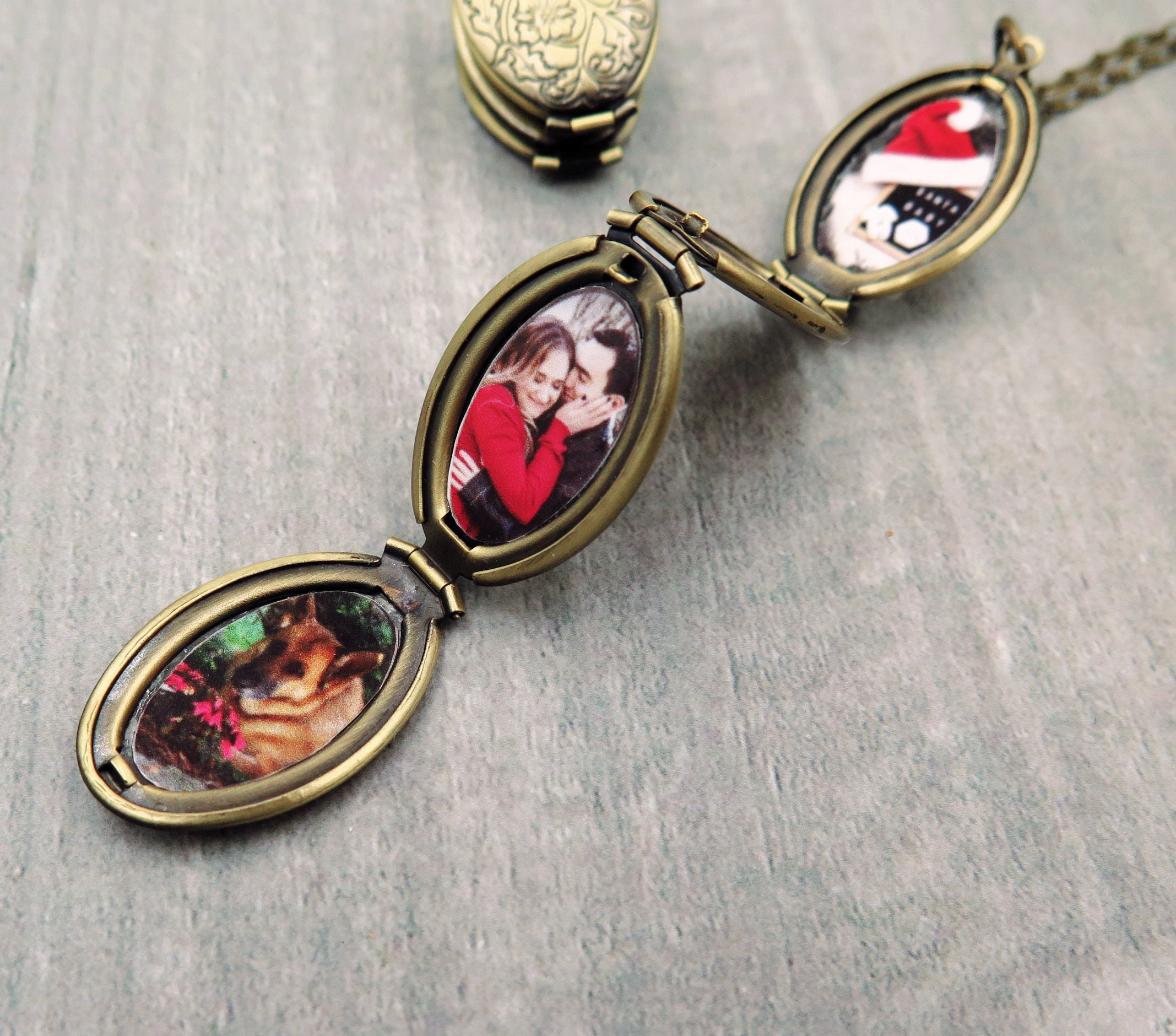 Four picture locket necklace online