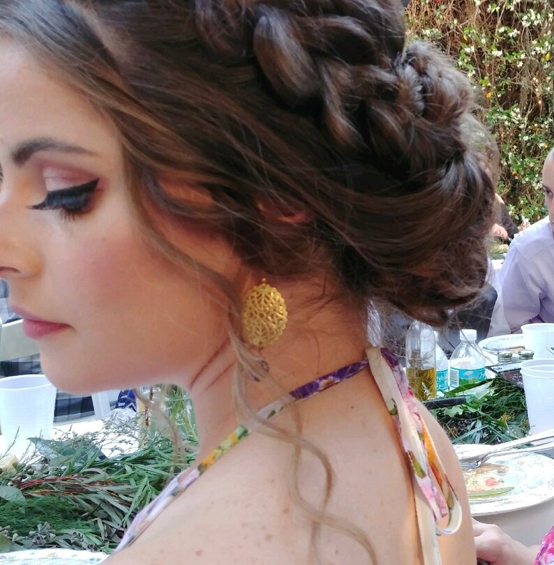 Purple Earrings Purple Bridesmaid Earrings Wedding Jewelry Boho Gold Filigree Earrings Amethyst Earrings Purple Bridesmaid Jewelry