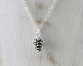 Pinecone Necklace, Silver Pendant, Autumn Wedding, Woodland Jewelry, Winter Gift for Her