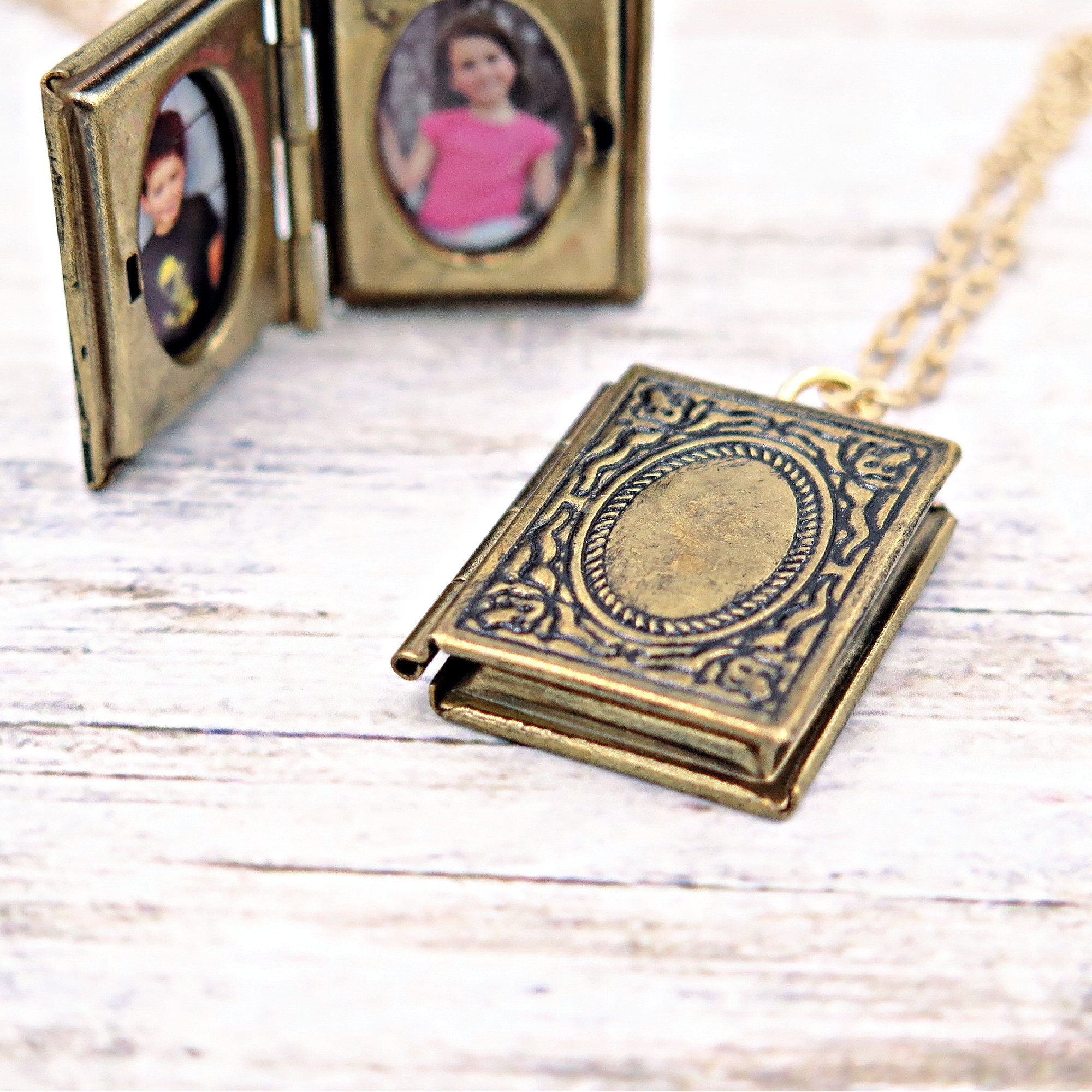 Book Locket Necklace Pendant Necklace Peach Coral Rose Charm Pearl Charm  Necklace Secret Hiding Place Photo Locket Long Necklace Gold Brass - Etsy | Book  locket necklace, Pearl charm necklace, Book locket