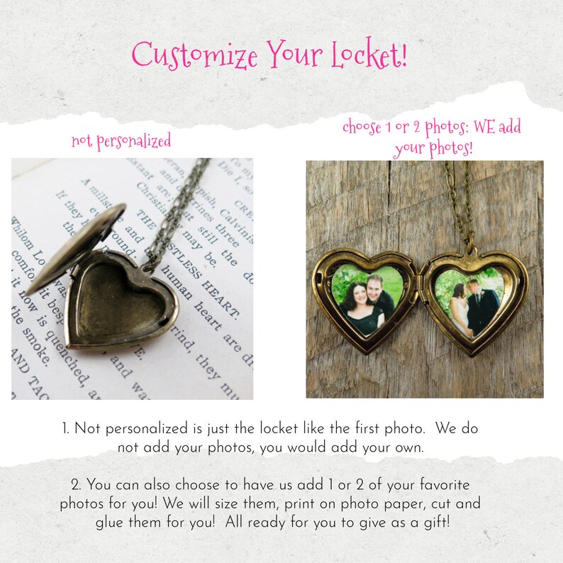 Heart Locket Necklace Anniversary Gift for Her Personalized Etsy