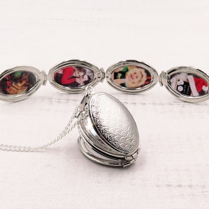 Silver Photo Locket Necklace: Mid-Century Modern Family Heirloom