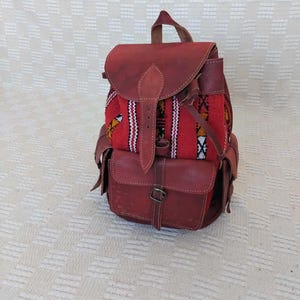Moroccan leather backpack, Handmade backpack, leather backpack, Vintage Morocco Leather Bag, Handmade Travel Bag Ethnic, Unisex Backpack.