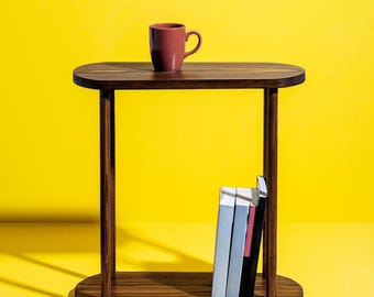 Slim Wooden Entryway Table with Two Tiers – Modern Narrow Sofa Side Table