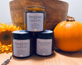 Whipped Tallow Face Cream with Essential Oils • Organic Anti-Aging Skincare