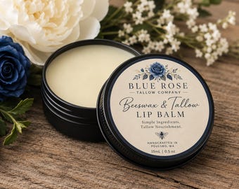 Honey Vanilla Beeswax Tallow Lip Balm | Grass-Fed Nourishment (15mL Tin)