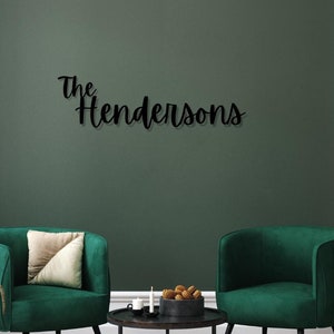 Spersonalizowana metalowa sztuka ścienna z nazwiskiem, personalizowany stalowy znak ścienny, prezent ślubny, znak z nazwiskiem, spersonalizowany prezent dla nowożeńców, rocznica