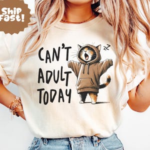 Comfort Colors Lazy Sassy Cat Shirt: Funny Sarcastic Meme Tee
