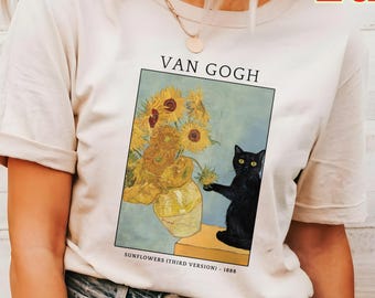 Van Gogh Cat Shirt: Funny Art Tee, Kitty Lover Gift