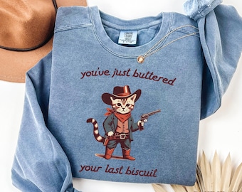 Komfort Farben Meowdy Partner Cat Sweatshirt - Lustiges Western-T-Shirt