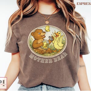 vintage bear duck circle illustration aesthetic animal shirt