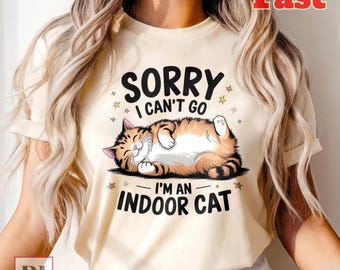 Indoor Cat T-Shirt: Funny Introvert Cat Lover Tee