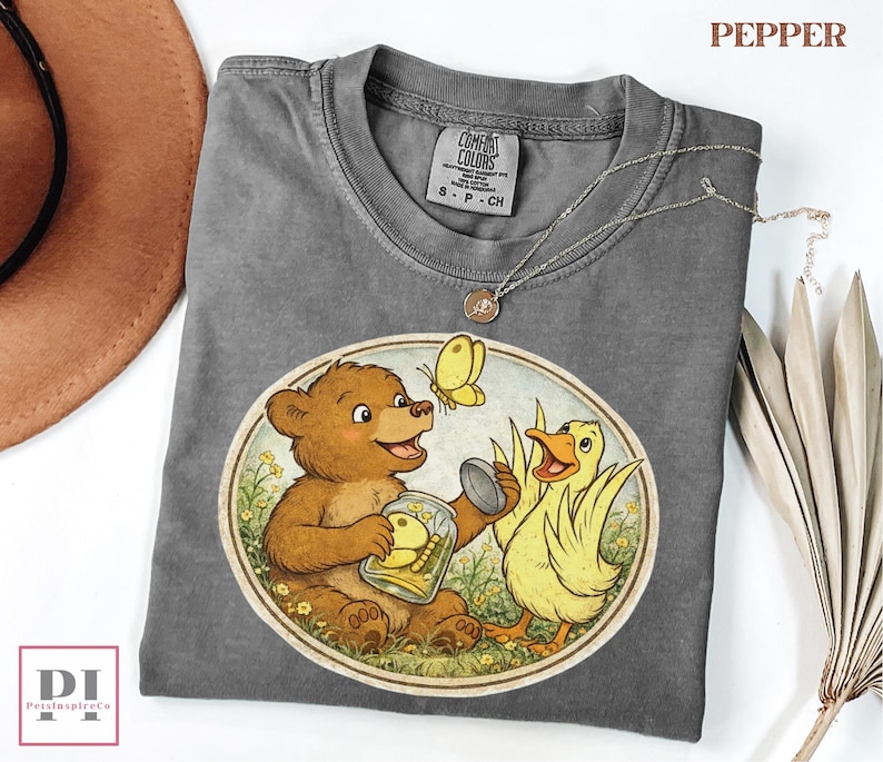cute animal friends shirt bear duck cottagecore aesthetic