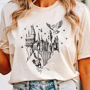 Comfort Colors Wizard Castle Shirt | Witchcore Aesthetic Tee | Magical School Tee | Fantasy Magic Shirt | Wizard Shirt Gift for Her