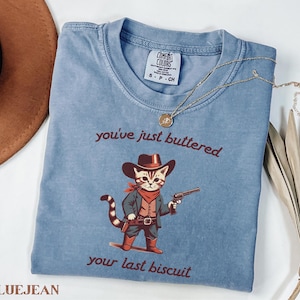 Comfort Colors® Meowdy Partner Cat T-Shirt, Funny Cowboy Cat Sweatshirt, Vintage Western Graphic Tee