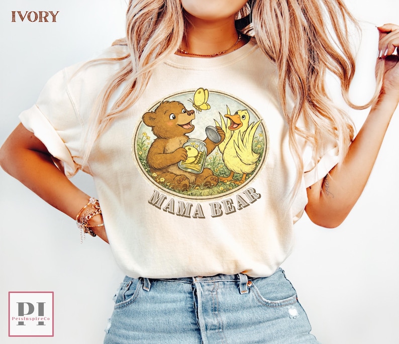 personalized bear duck comfort colors shirt woodland design