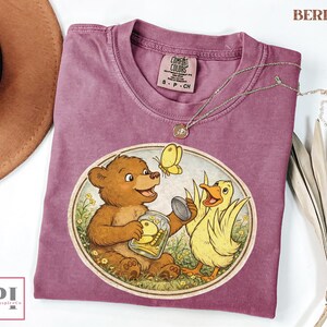 cozy bear duck friendship design comfort colors shirt