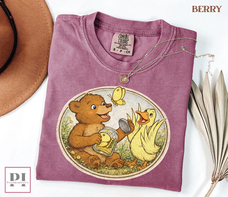 cozy bear duck friendship design comfort colors shirt