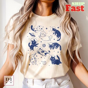 Astronaut Cat T-Shirt: Funny Space Kitten Tee, Cat Lover Gift