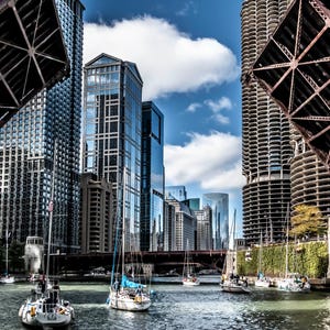 Chicago River Bridge - Chicago - Illinois - Riverwalk - Michigan Avenue - Fine Art Photograph