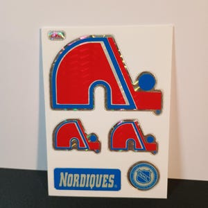 Autocollants vintage prisme LNH des Nordiques de Québec VTG des années 90