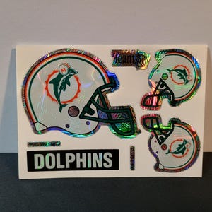 Vintage NFL Aufkleber Miami Dolphins Prism Stickers VTG90s