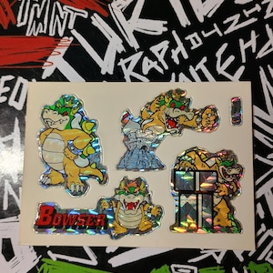 Vintage Nintendo Super Mario Bowser Mini Prism Aufkleber VTG90s