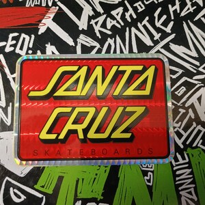 Adesivo vintage Santa Cruz Skateboarding Prism Vending VTG anni '80