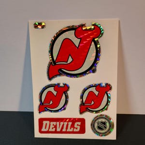 Vintage New Jersey Devils NHL Prism Vending Stickers VTG jaren 90