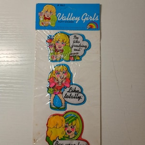 Pack d'autocollants gonflés Valley Girls vintage VTG des années 80 Rare