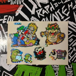 Vintage Nintendo Super Mario Mini Prism-stickers VTG jaren 90