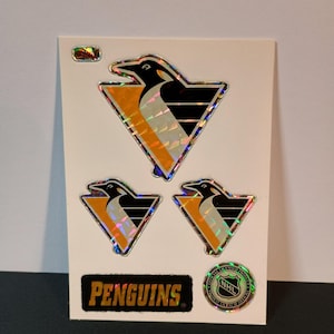 Vintage Pittsburgh Penguins NHL Prism Vending Stickers VTG jaren 90